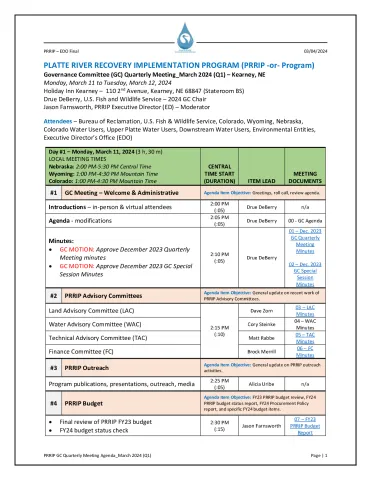 00 - PRRIP GC Quarterly Meeting Agenda_March 2024 (Q1)
