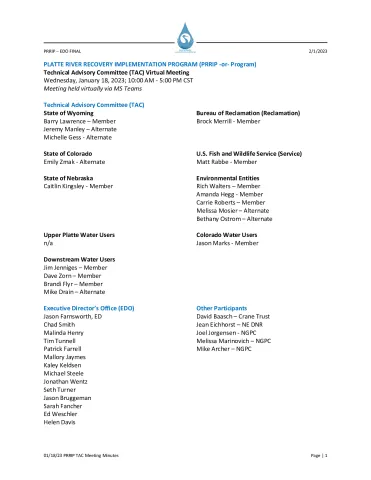 01-18-23 PRRIP TAC Meeting Minutes FINAL