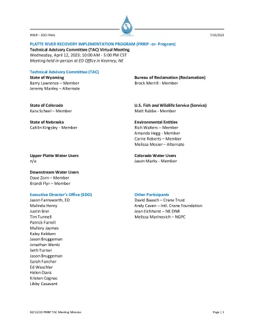 04-12-23 PRRIP TAC Meeting Minutes FINAL