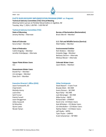05-7_8-2024 PRRIP TAC Meeting Minutes FINAL