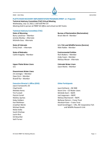 07-13-22 PRRIP TAC Meeting Minutes FINAL