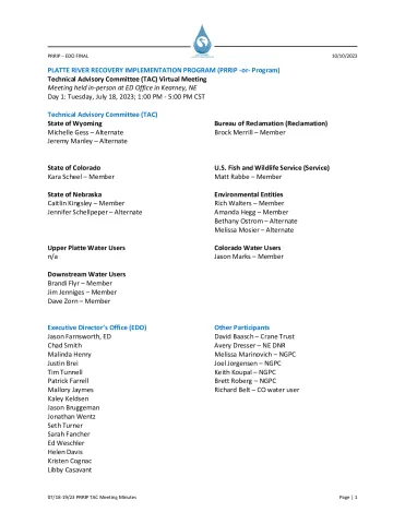 07-18-23 PRRIP TAC Meeting Minutes FINAL