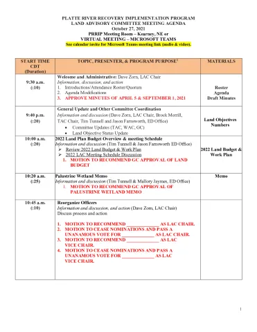 1-2021 October LAC Agenda