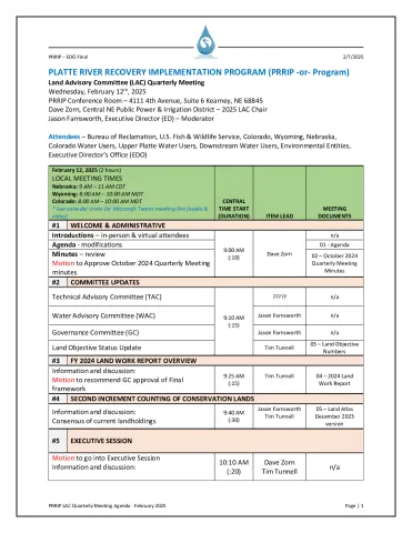 1 - 2025_February_LAC agenda DRAFT