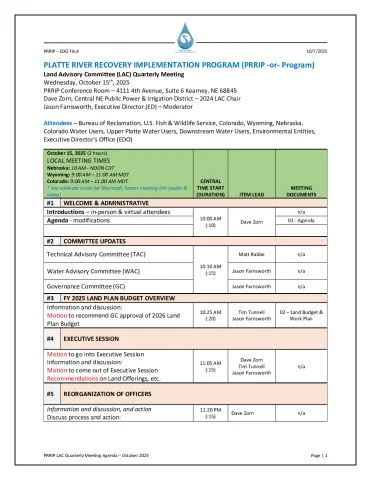 1 - 2025 October LAC agenda FINAL
