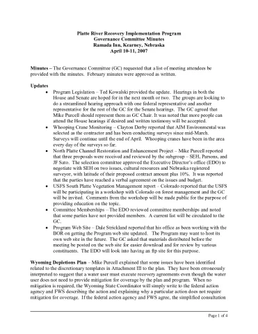 2007 April GC Minutes