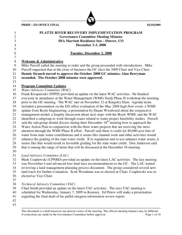 2008 December GC Minutes