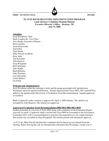 2008 July LAC Minutes