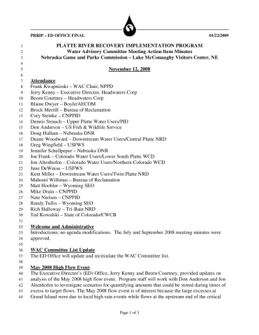 2008 November WAC Minutes