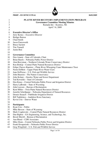 2009 April GC Minutes