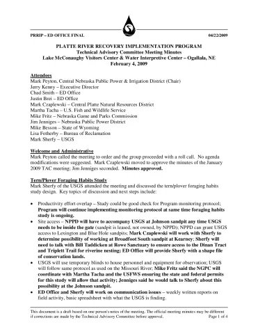 2009 February TAC Minutes