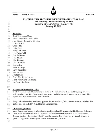 2009 January LAC Minutes