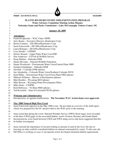 2009 January WAC Minutes