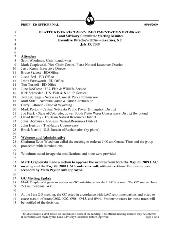 2009 July LAC Minutes