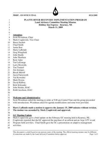 2009 March LAC Minutes