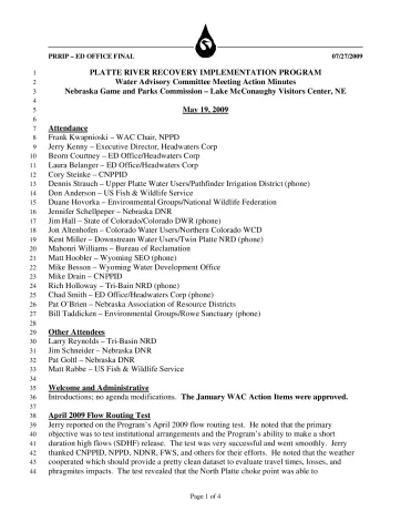 2009 May WAC Minutes