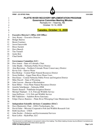 2009 October GC Minutes