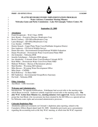 2009 September WAC Minutes