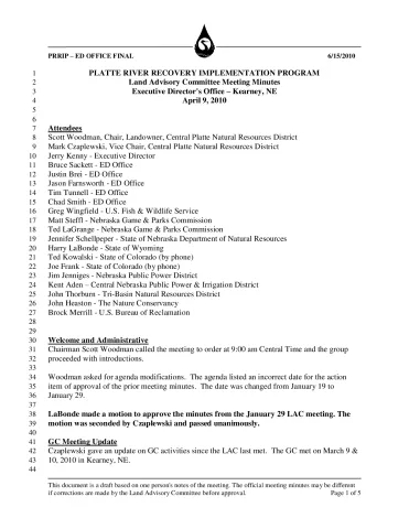 2010 April LAC Minutes