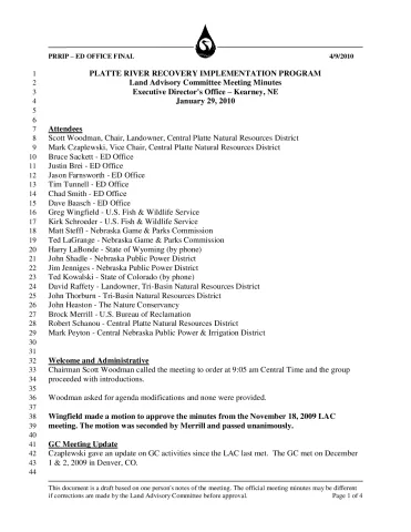 2010 January LAC Minutes