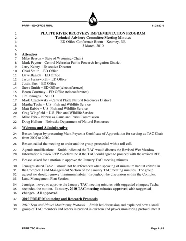 2010 March TAC Minutes