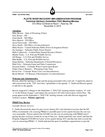 2010 November TAC Minutes