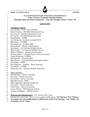 2011 April WAC Minutes