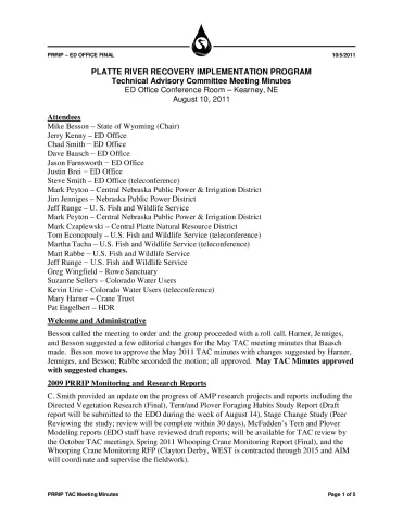 2011 August TAC Minutes