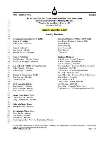 2011 December GC Minutes