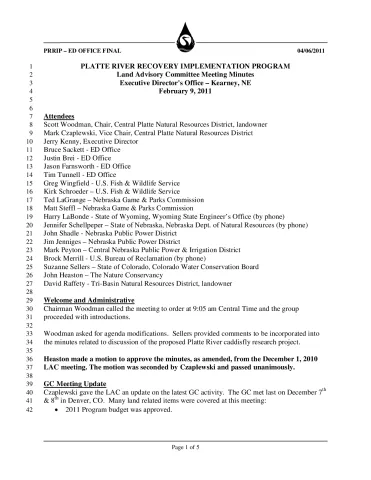 2011 February LAC Minutes 