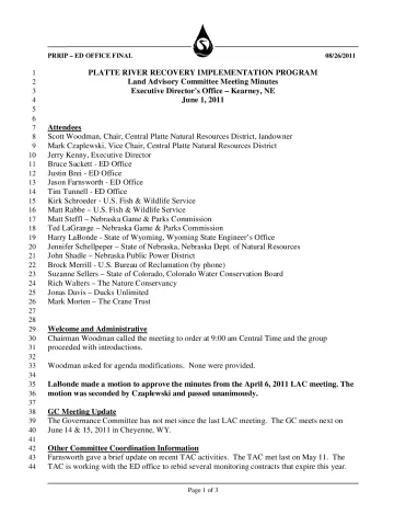 2011 June LAC Minutes