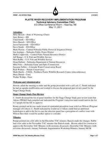 2011 May TAC Minutes