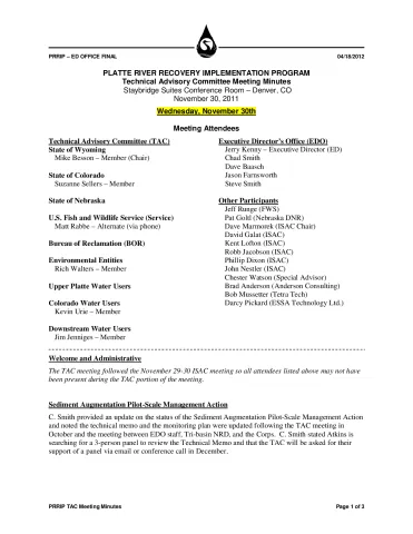 2011 November TAC Minutes