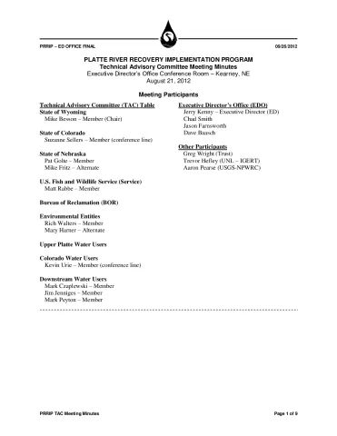 2012 August TAC Minutes