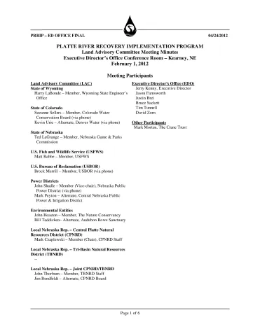 2012 February LAC Minutes