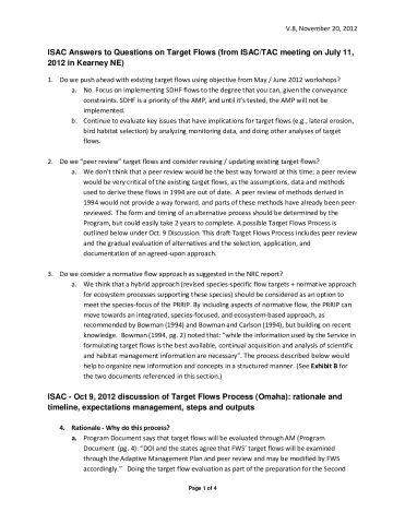2012 ISAC Memo on Target Flows