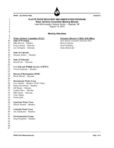 2013 August WAC Minutes