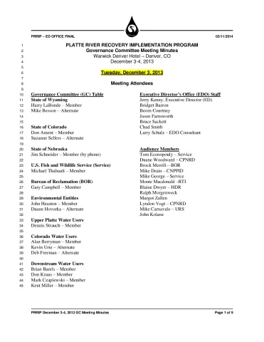 2013 December GC Minutes