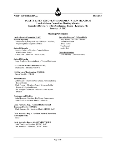 2013 January LAC Minutes