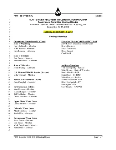 2013 September GC Minutes