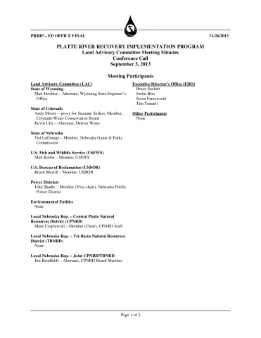 2013 September LAC Conference Call Minutes