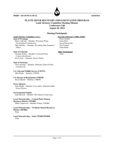 2014 August LAC Conference Call Minutes 