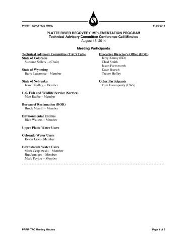 2014 August TAC Conference Call Minutes 