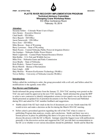 2014 February TAC Minutes WC Workshop Notes