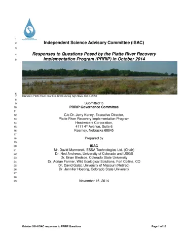 2014 ISAC Report to the PRRIP GC