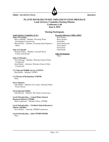 2014 June LAC Conference Call Minutes