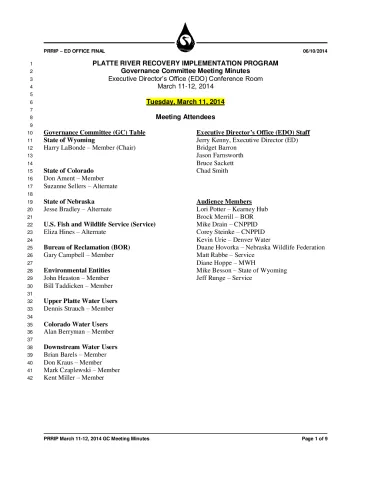 2014 March GC Minutes