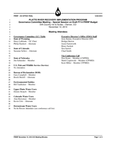 2014 November GC Minutes