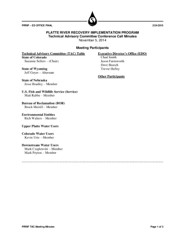 2014 November TAC Conference Call Minutes 