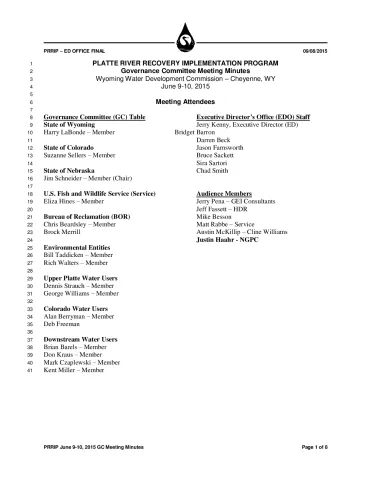 2015 June GC Minutes